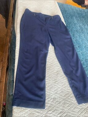 Navy Straight-Leg Dress Pants
